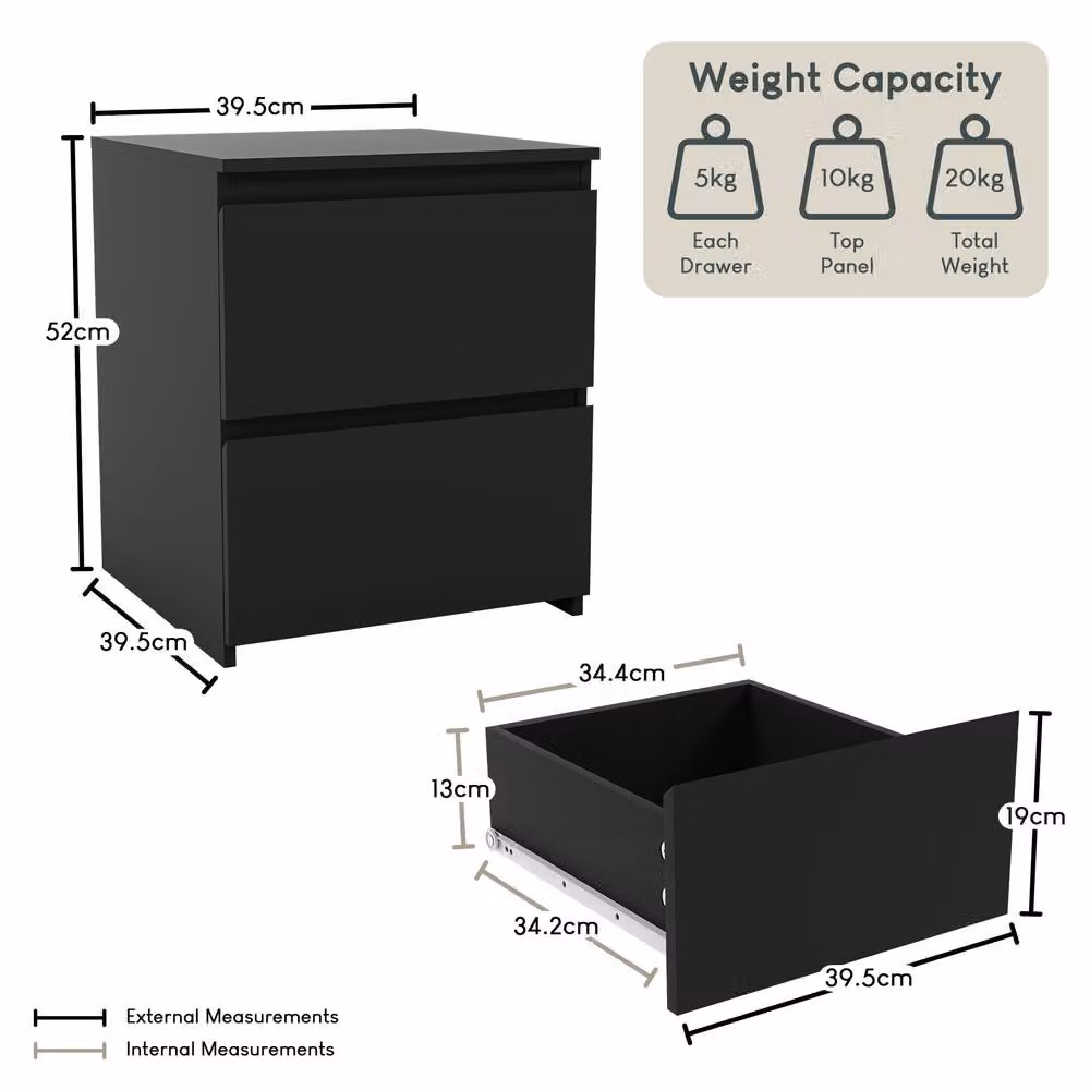 Vida Designs Modern Black Bedroom Set – 2
