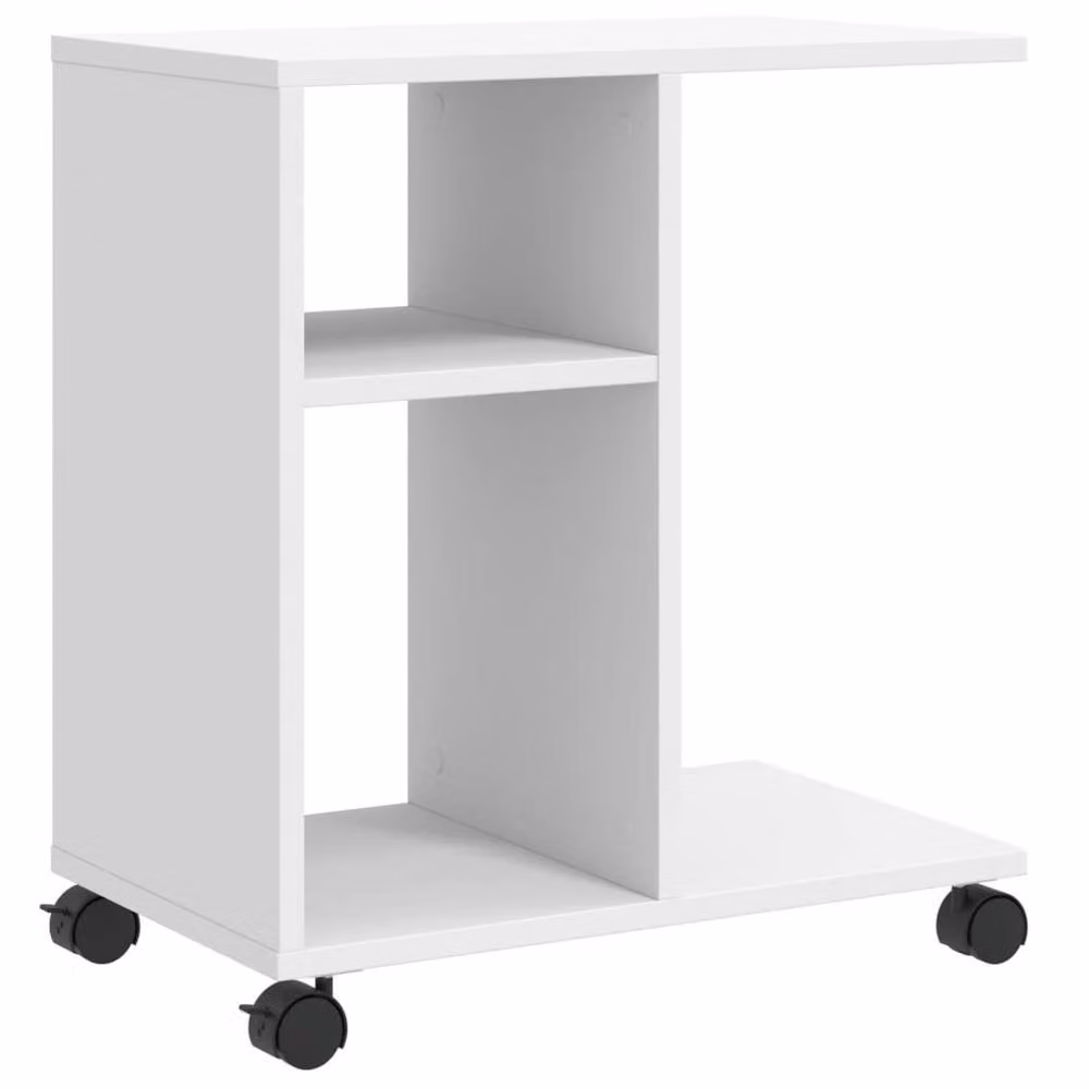 Berkfield Home White Side Table with Castors, W/D/H: 50 x 30 x 55 cm – 2