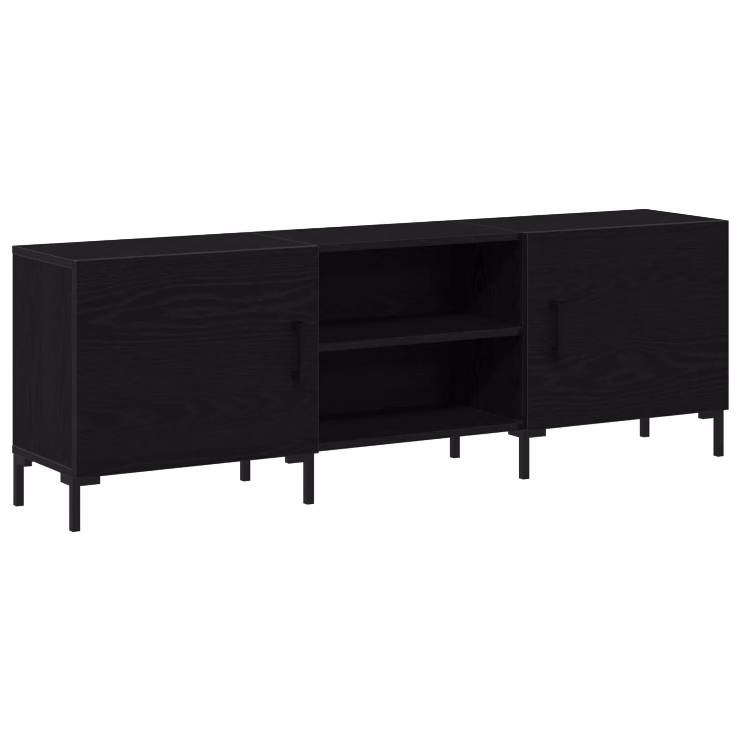 Berkfield Home Modern TV Cabinet in Black Oak, W/D/H: 150 x 30 x 50 cm – 2