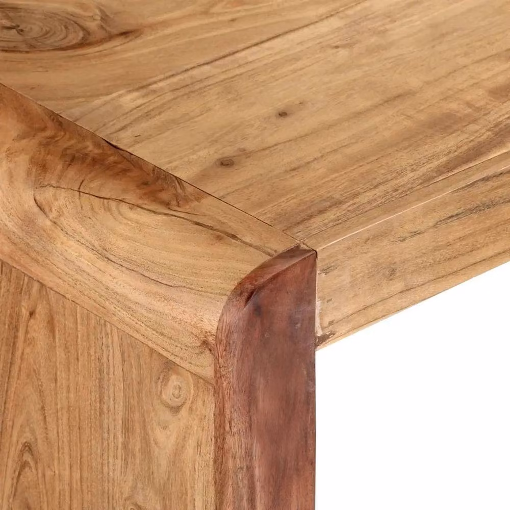 Kelvenix Solid Acacia Wood Bench in Brown, W/D/H: 160 x 38 x 45 cm – 3