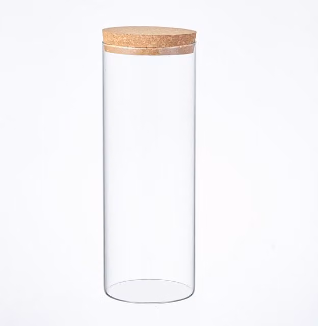 Eden & Willow Airtight Stackable Glass Pantry Storage Jar with Cork Lid, Transparent, 1.8l