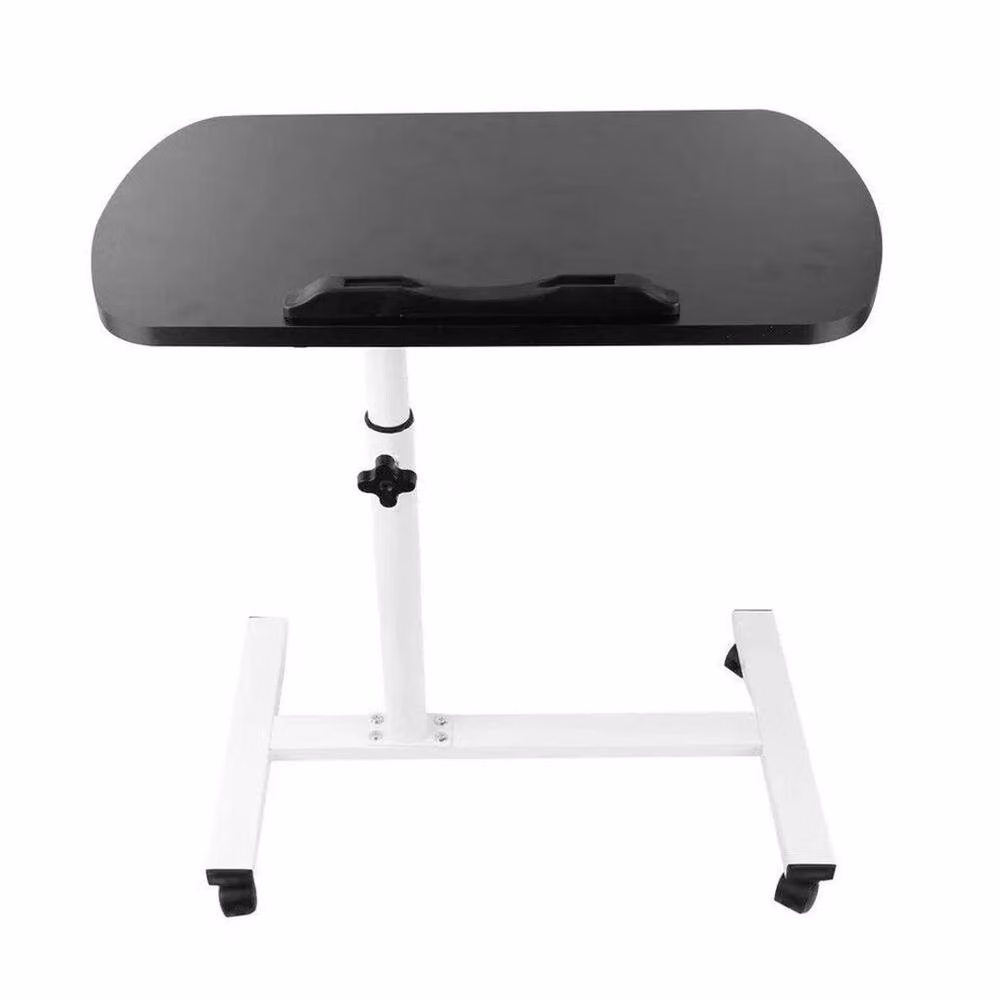 FLAVORA Black Height Adjustable Mobile Over Bed Table with Castors – 2