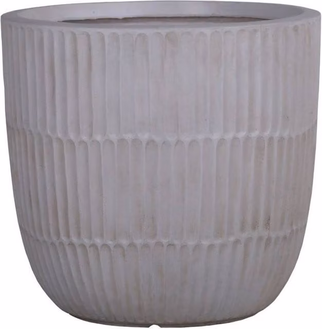 KDMD Hortus Set of 4 Light Grey Ceramic Outdoor Planters with Cement Look – 1