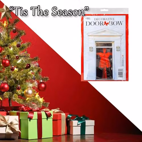 VFM e-Store Christmas Door Ribbon in Red, Gold and Silver, W/D/H: 35 x 23 x 1 cm – 6