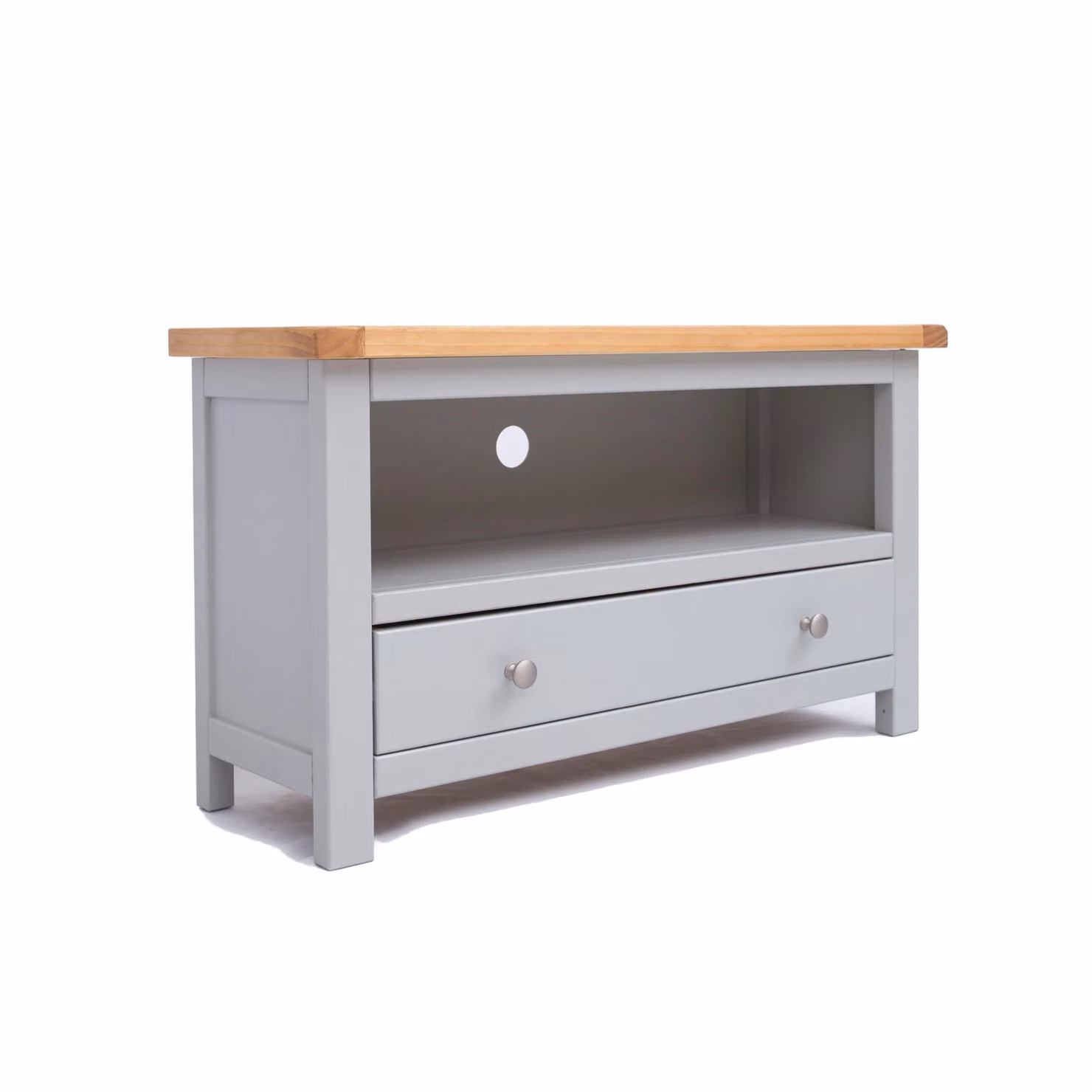 Cabinet Bits Argenta 1 Drawer TV Cabinet in Light Grey Waxed Pine – 2