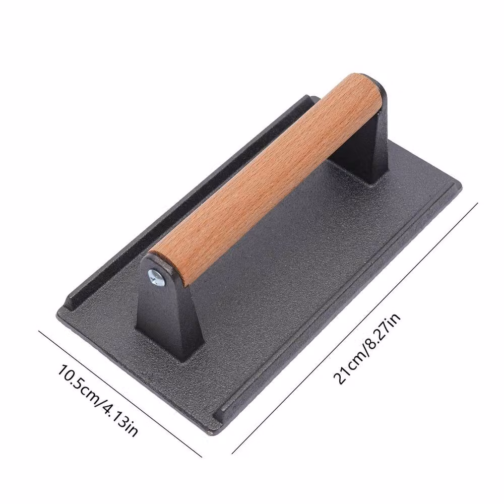 Nordara Cast Iron and Wood Steak Burger Press for BBQ in Black – 2