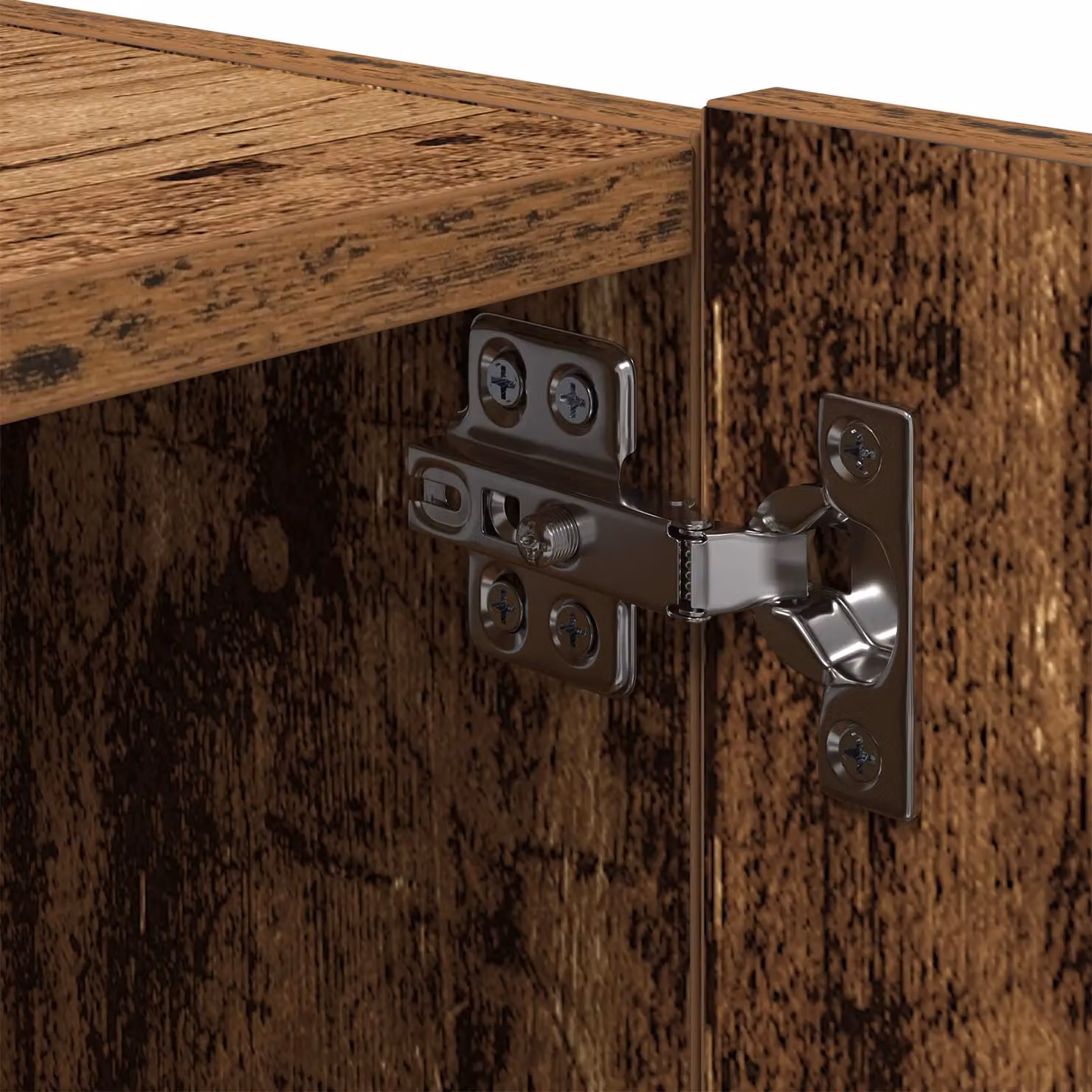 Berkfield Home TV Wall Cabinet with LED Lights in Old Wood Brown, W: 80 cm, D: 35 cm, H: 31 cm – 6