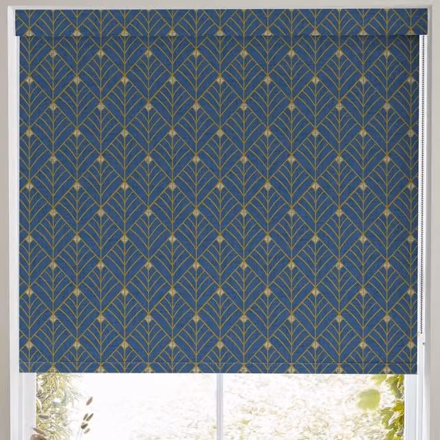 Terrys Solitaire Made to Measure Blackout Roller Blind in Navy Blue