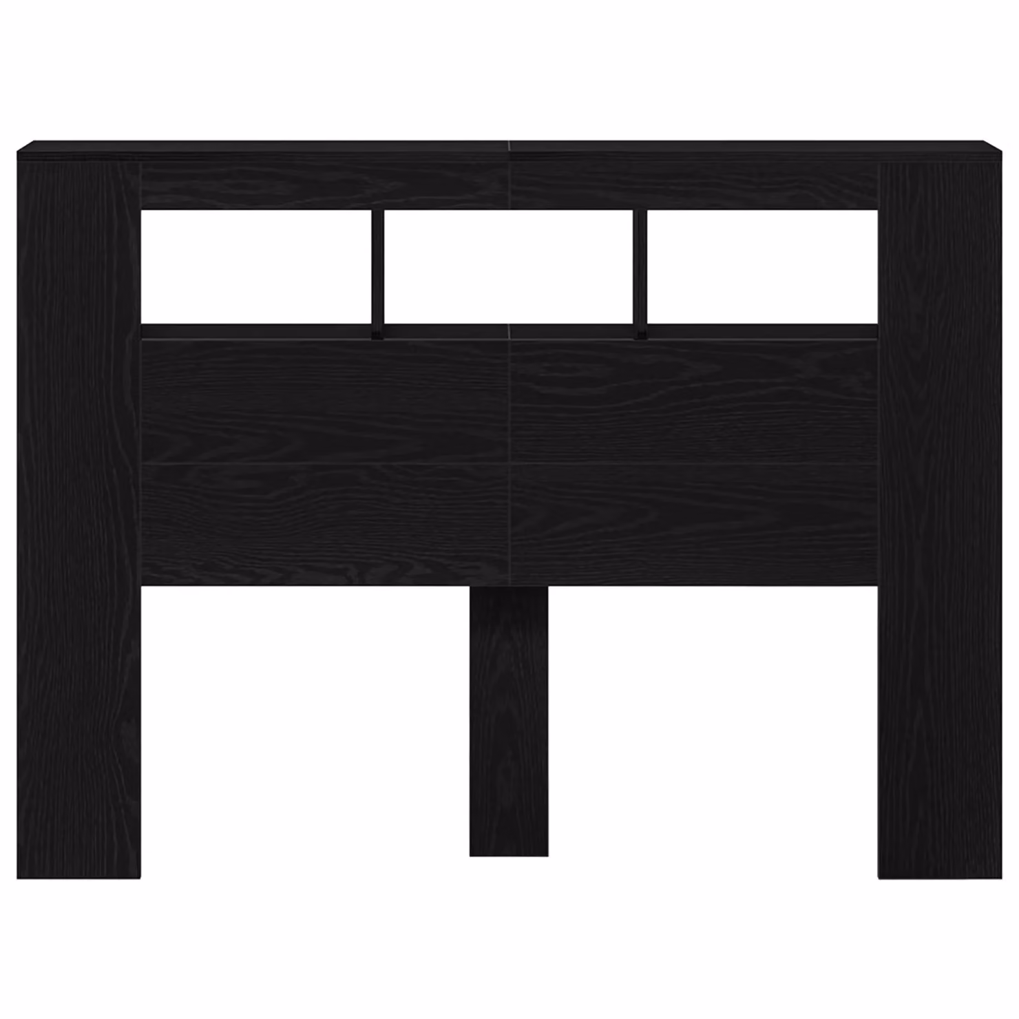 Berkfield Home LED Headboard in Black Oak, W: 140 cm, H: 103.5 cm, D: 18.5 cm – 4