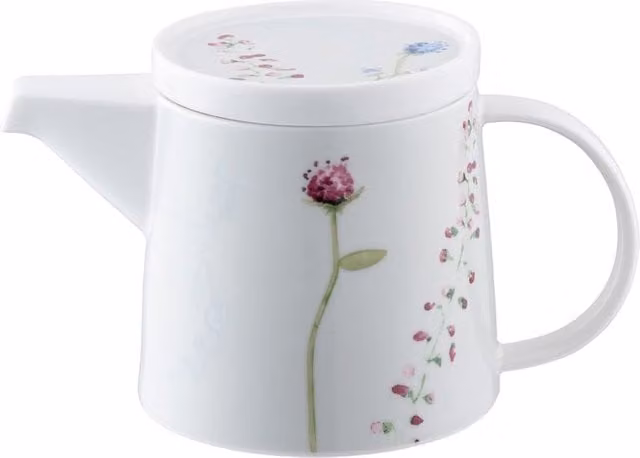 Aynsley Camille Pale Jade Bone China Floral Teapot in Green, White and Multicolour