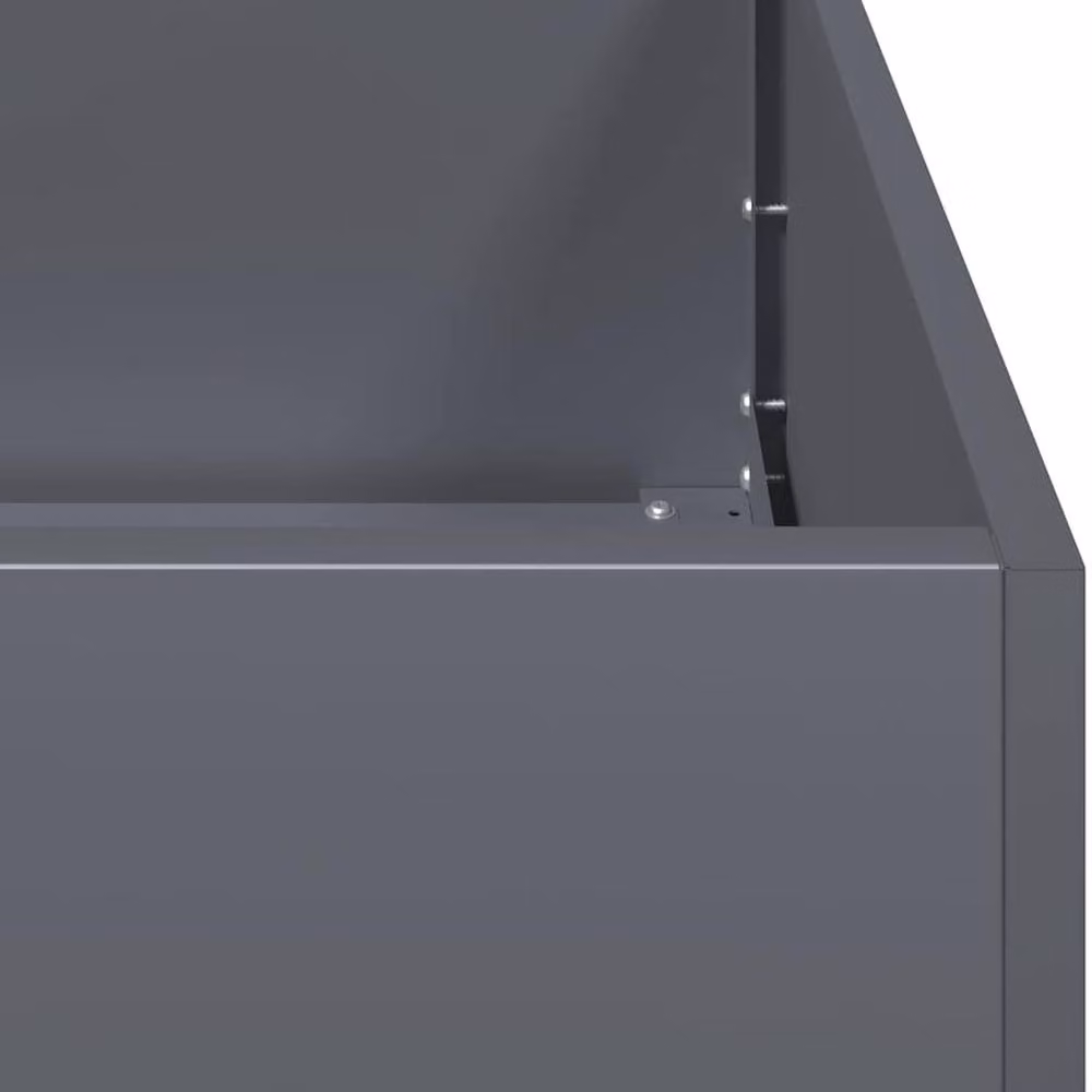 Berkfield Home Steel Planter Tub in Anthracite, W/D/H: 100 x 100 x 30 cm – 4