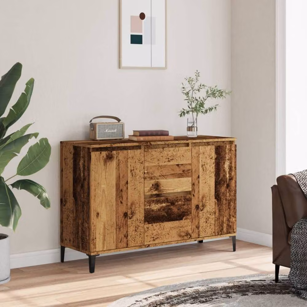 Berkfield Home Old Wood Sideboard in Brown, W/D/H: 102 x 35 x 70 cm – 3
