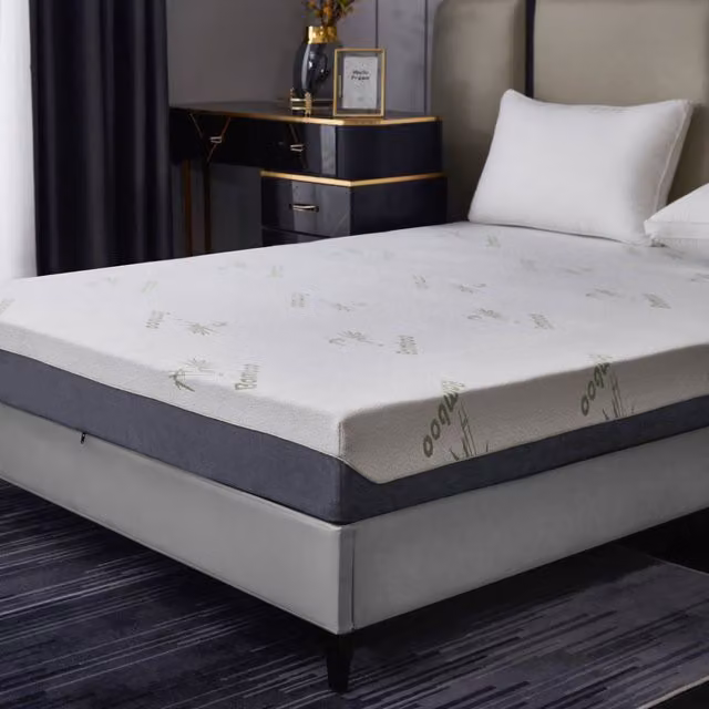 Ezysleep White Bamboo Memory Foam Mattress, H 18 cm, W 150 cm x D 200 cm