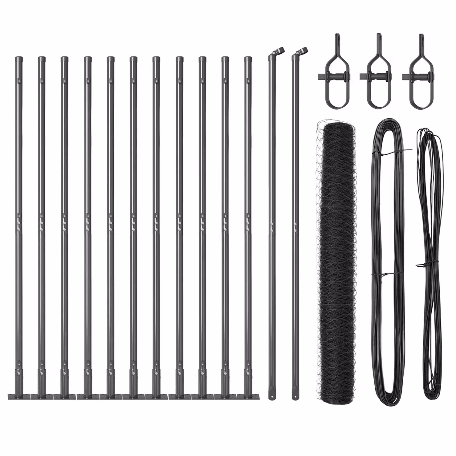 Berkfield Home Grey Steel Round Fencing Set of 2, W: 25 m, H: 1.2 m – 2
