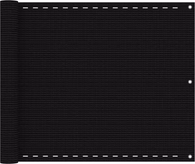 Berkfield Home Black HDPE Balcony Screen W: 75 cm, L: 400 cm – 1