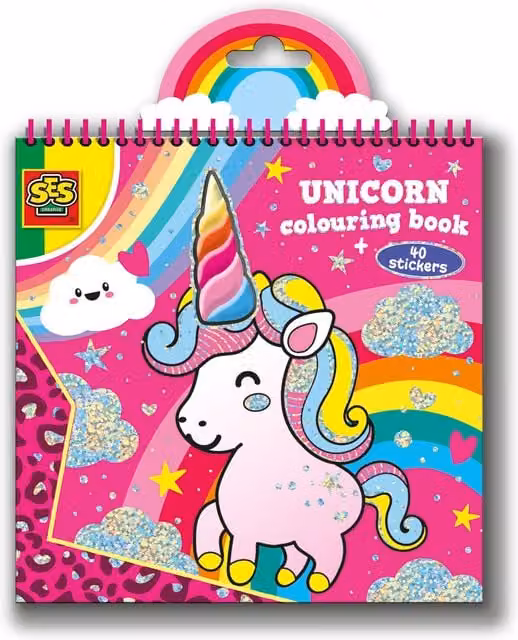 SES Multicolour Fantasy Animal Foam Drawing and Colouring Book for Children