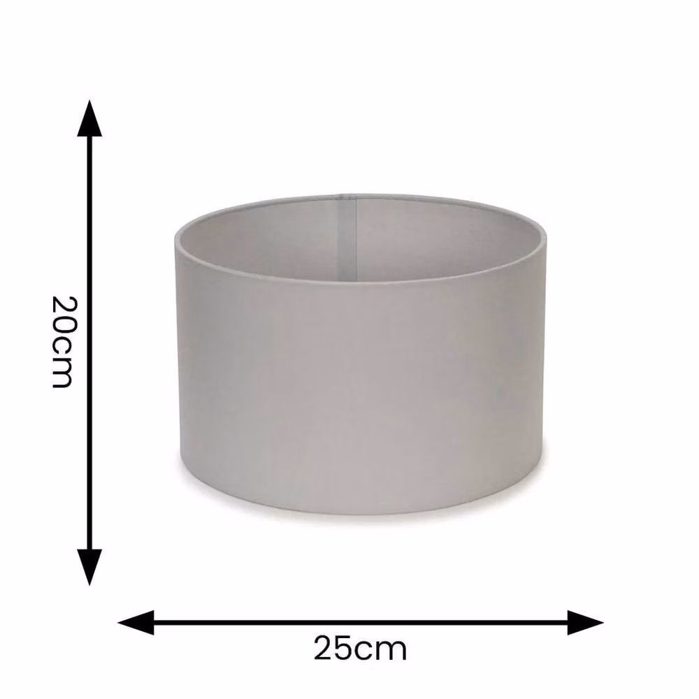 SPETLEK Grey Fabric Cylinder Lampshade for Easy Fit Pendant Ceiling Lights – 2