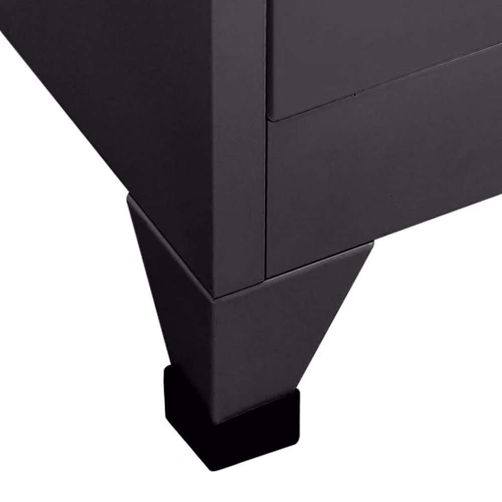 Berkfield Home Anthracite Metal Locker Cabinet with Hinged Doors and Lock, W/D/H: 90 x 40 x 180 cm – 3