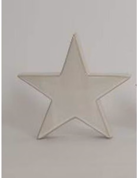 Love Lace White Ceramic Standing Star Tabletop Christmas Decoration