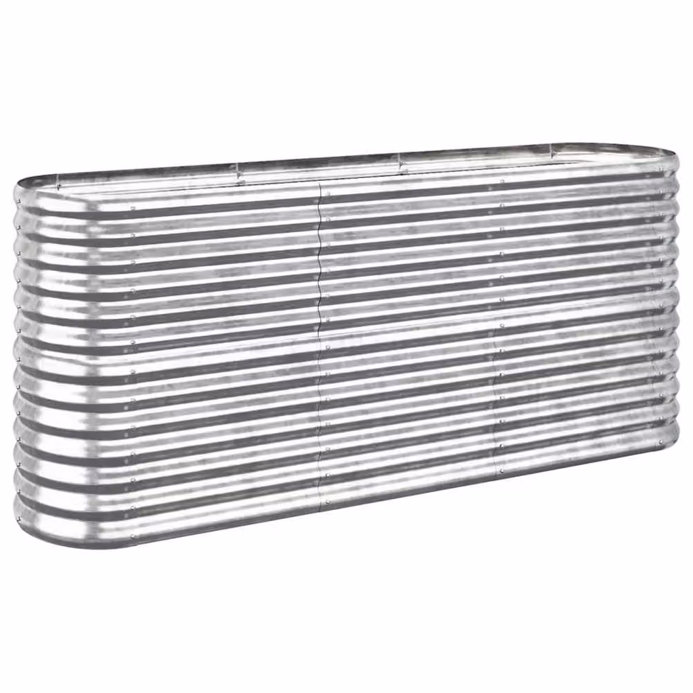 Berkfield Home Garden Raised Bed in Silver Powder-coated Steel, W/D/H: 152 x 40 x 68 cm – 3