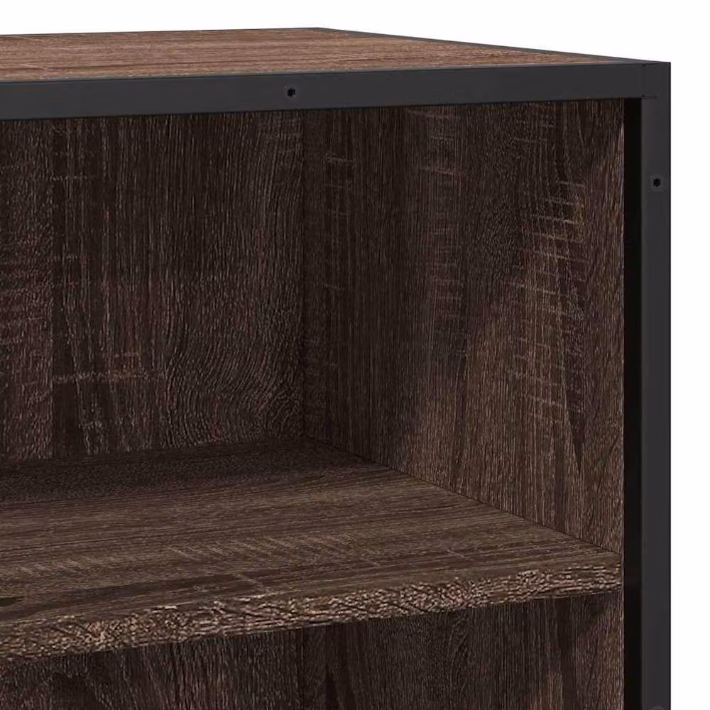 Berkfield Home Brown Oak Sideboard in Engineered Wood and Metal, W: 68 cm, D: 35 cm, H: 76 cm – 5