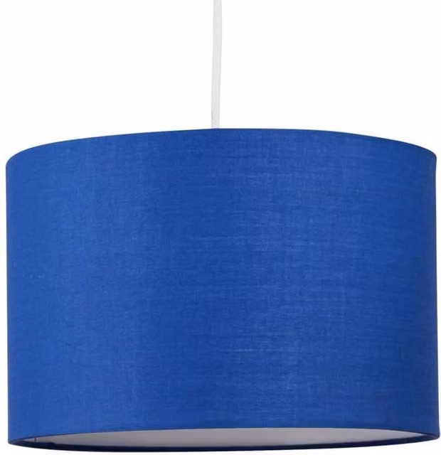 First Choice Lighting Blue Fabric Cylinder Ceiling Light Shade, Diameter: 25 cm – 1