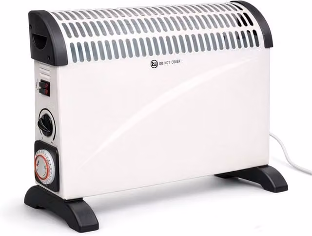 Prem-i-Air 2kW Freestanding Convector Heater in White with 24-Hour Timer and Thermostat – 1