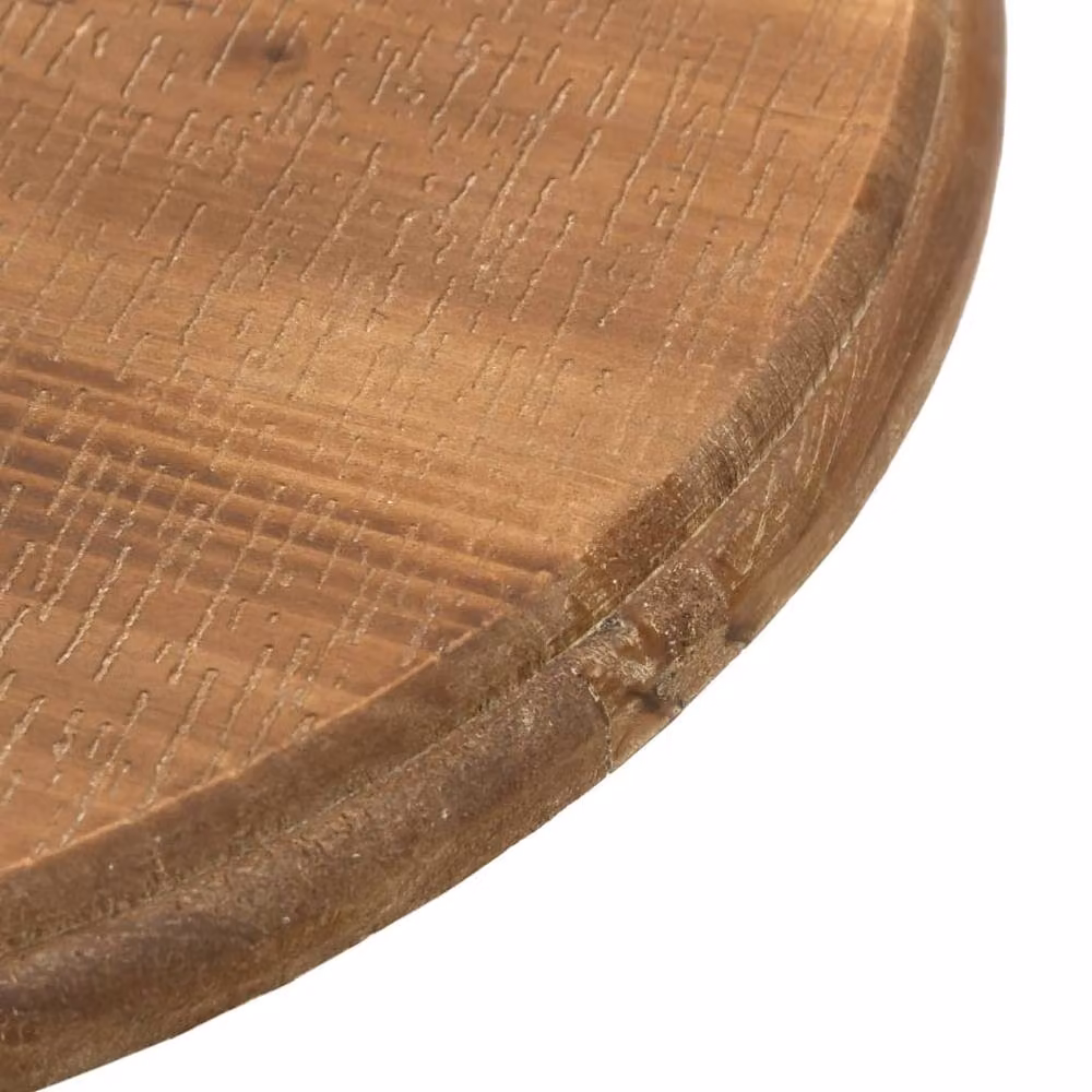 Berkfield Home Round Solid Fir Wood End Table in Brown, W: 40 cm, D: 64 cm – 3