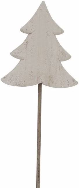 Lemon Pavilion Furniture and Decor Large Whitewashed Rustic Metal Tree on Stand, White, W: 17 cm, D: 12 cm, H: 57 cm