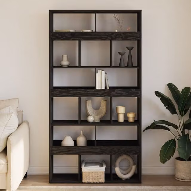 Berkfield Home Minimalist Plant Stand in Black Oak, W/D/H: 100 x 33 x 187.5 cm – 1
