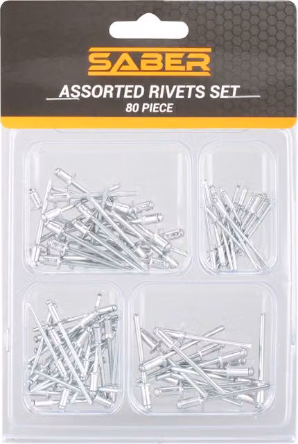 Saber Assorted Silver Rivets Set