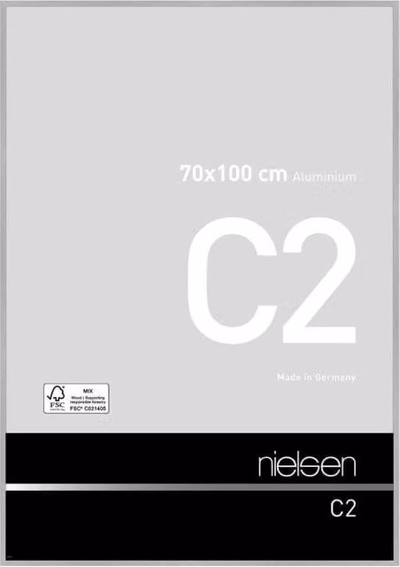Nielsen Design C2 Aluminium Single Picture Frame in Silver, W: 70 cm, H: 100 cm