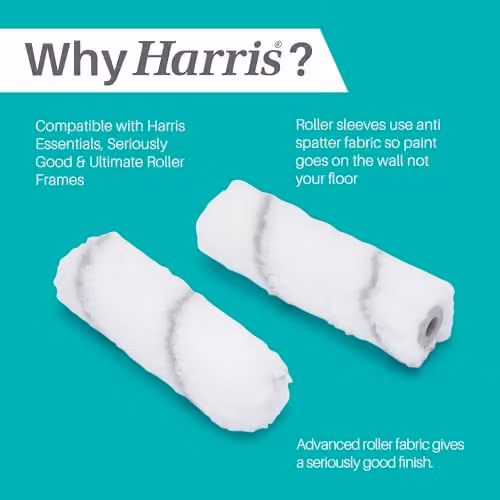 Harris Seriously Good Walls & Ceilings 4in Mini Roller Refill Sleeves for Water Based Paint, White, 10 Pack – 2
