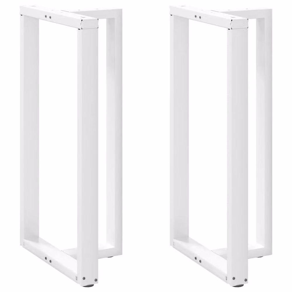 Berkfield Home T-Shaped Bar Table Legs in White Matt Steel, 2 Pieces, W/D/H: 60 x 35 x 110-111 cm