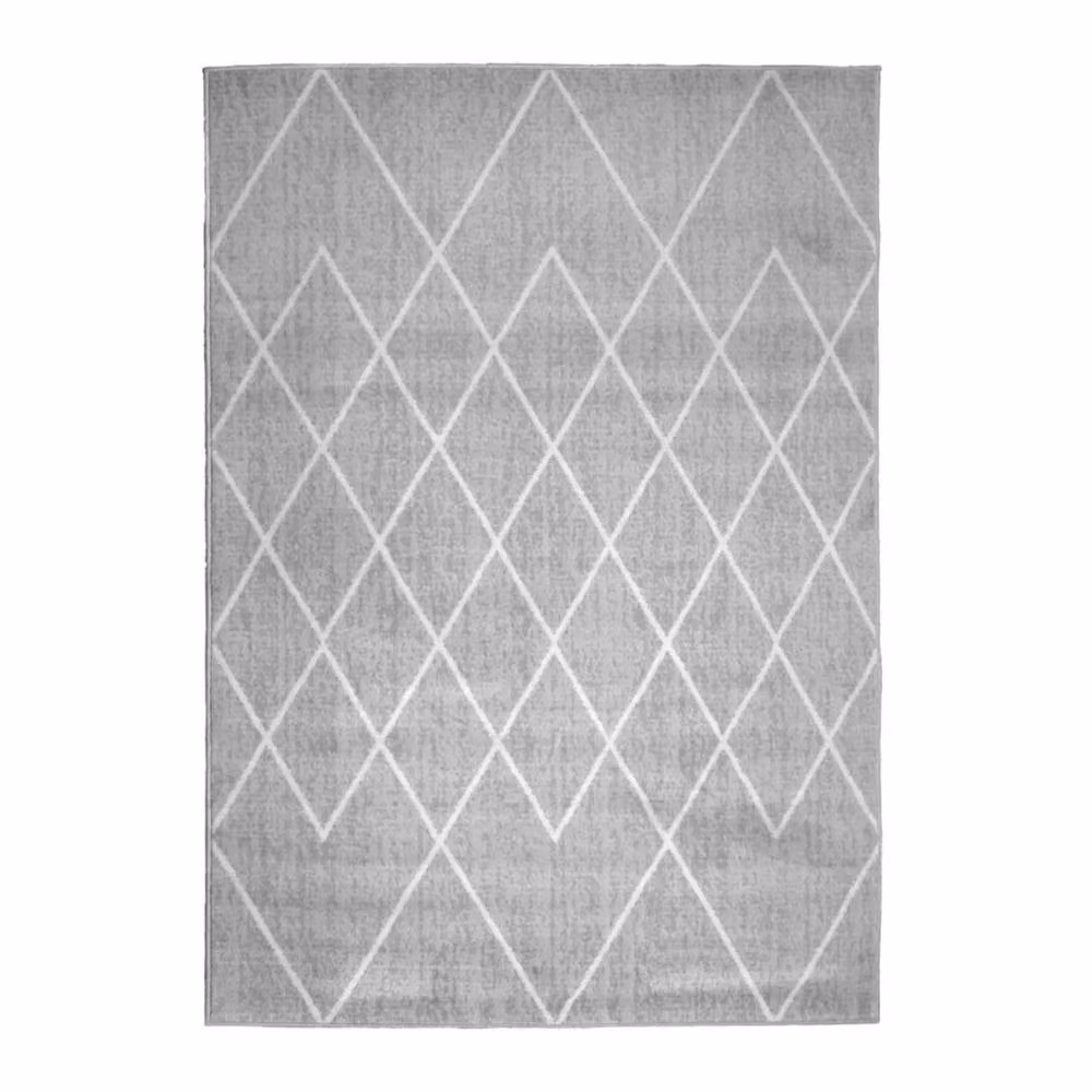 THE RUGS Maestro Collection Berber Design Grey Geometric Rug, W: 160 cm, L: 230 cm – 2
