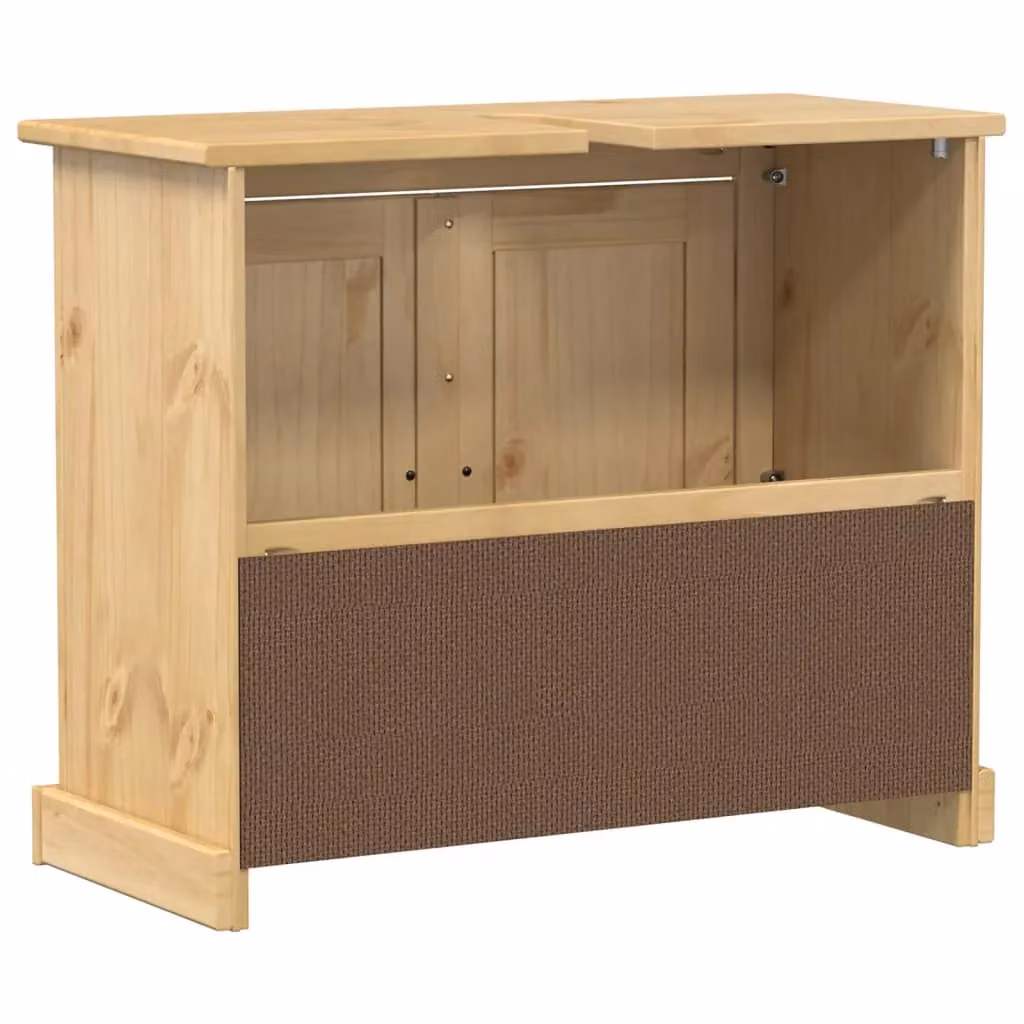 Berkfield Home Corona Bathroom Sink Cabinet in Brown Solid Pine Wood, W/D/H: 73 x 33 x 60 cm – 2