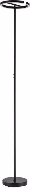 Happy Homewares Modern RGBW LED Halo Ring Black Floor Lamp with Remote Control, H 180 cm x W 30 cm x D 30 cm