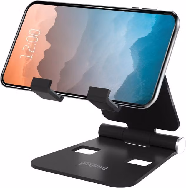 Groov-e Adjustable Smartphone Holder Stand for Desk, Black