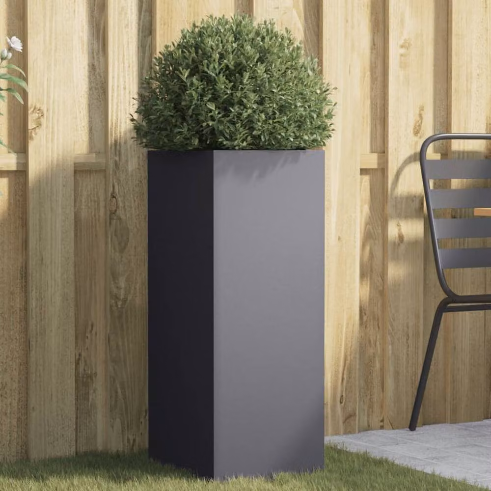 Berkfield Home Anthracite Steel Planter Tub, W/D/H: 32 x 29 x 75 cm – 2