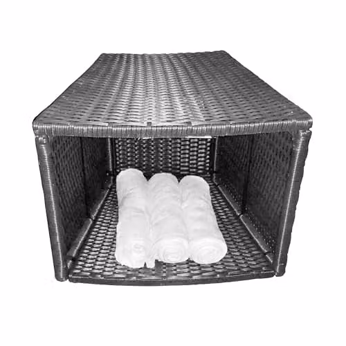 Canadian Spa Co. Wicker Hot Tub Side Table with Rustproof Aluminium Frame in Black