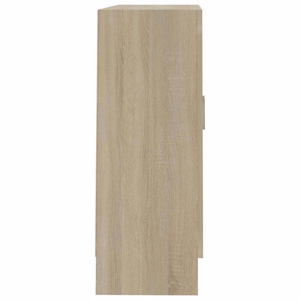 Berkfield Home Sonoma Oak Vitrine Cabinet with Glass Doors, Light Brown, W: 82.5 cm, D: 30.5 cm, H: 80 cm – 3