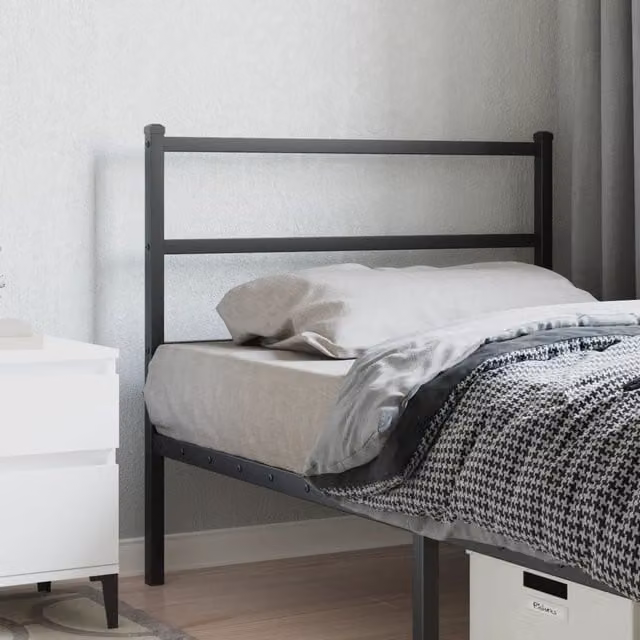 Berkfield Home Classic Metal Headboard in Black, Width: 100 cm – 1