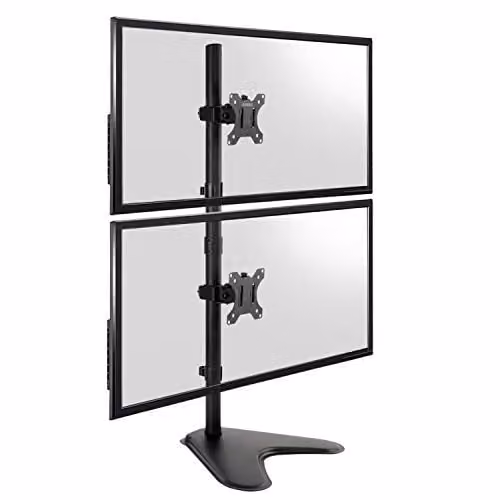 TekBox Dual Screen Vertical Monitor Mount in Black