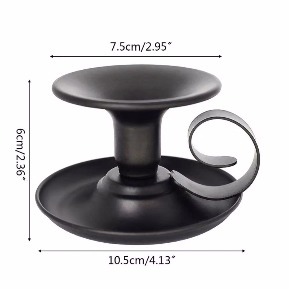 FLAVORA Retro Black Metal Taper Candle Holder for Tabletop Use – 2