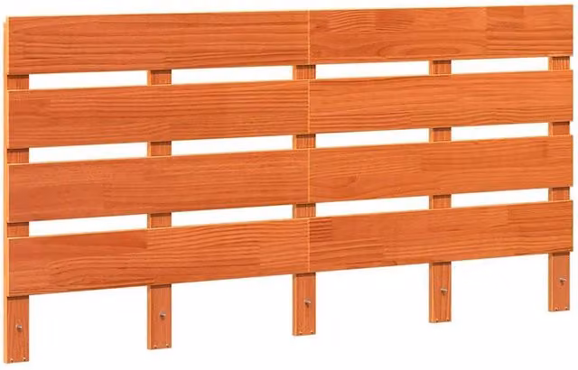 Berkfield Home Rustic Solid Wood Pine Headboard in Wax Brown, Width: 140 cm – 1