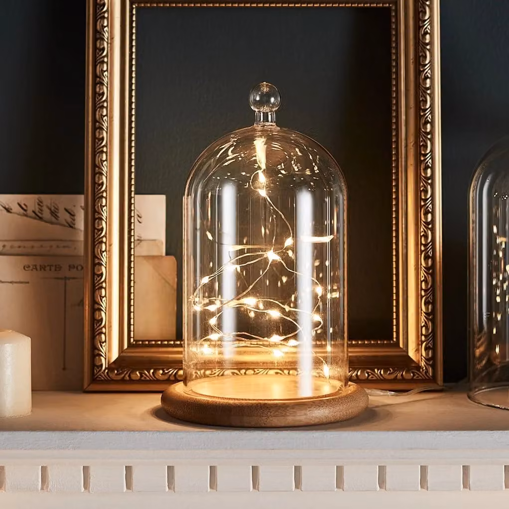 Lights4fun Micro Fairy Light Bell Jar Bundle in White and Transparent, W/D/H: 20.5 x 12.5 x 12.5 cm