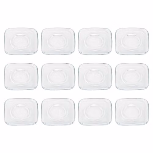 LAV Cozy Glass Cappuccino Saucers, Clear, Pack of 12, Diameter: 16.5 cm