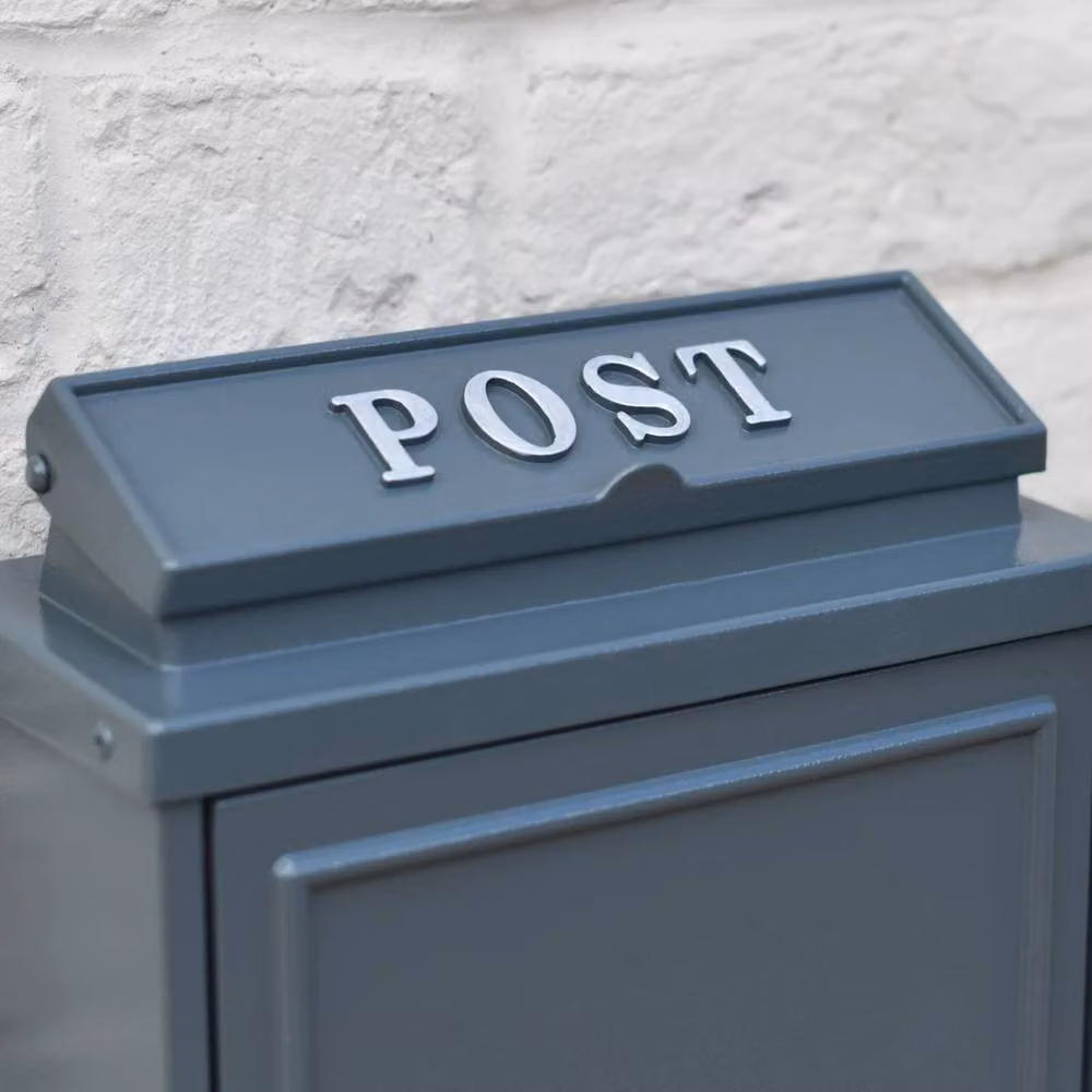 Nordara Grey and Silver Lockable Wall Mounted Parcel Post Box – 2