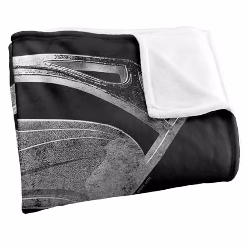 LOGOVISION Justice League Movie Superman Symbol Black Suit Super Soft Silky Touch Fleece Throw Blanket, W: 91 cm, L: 147 cm – 2
