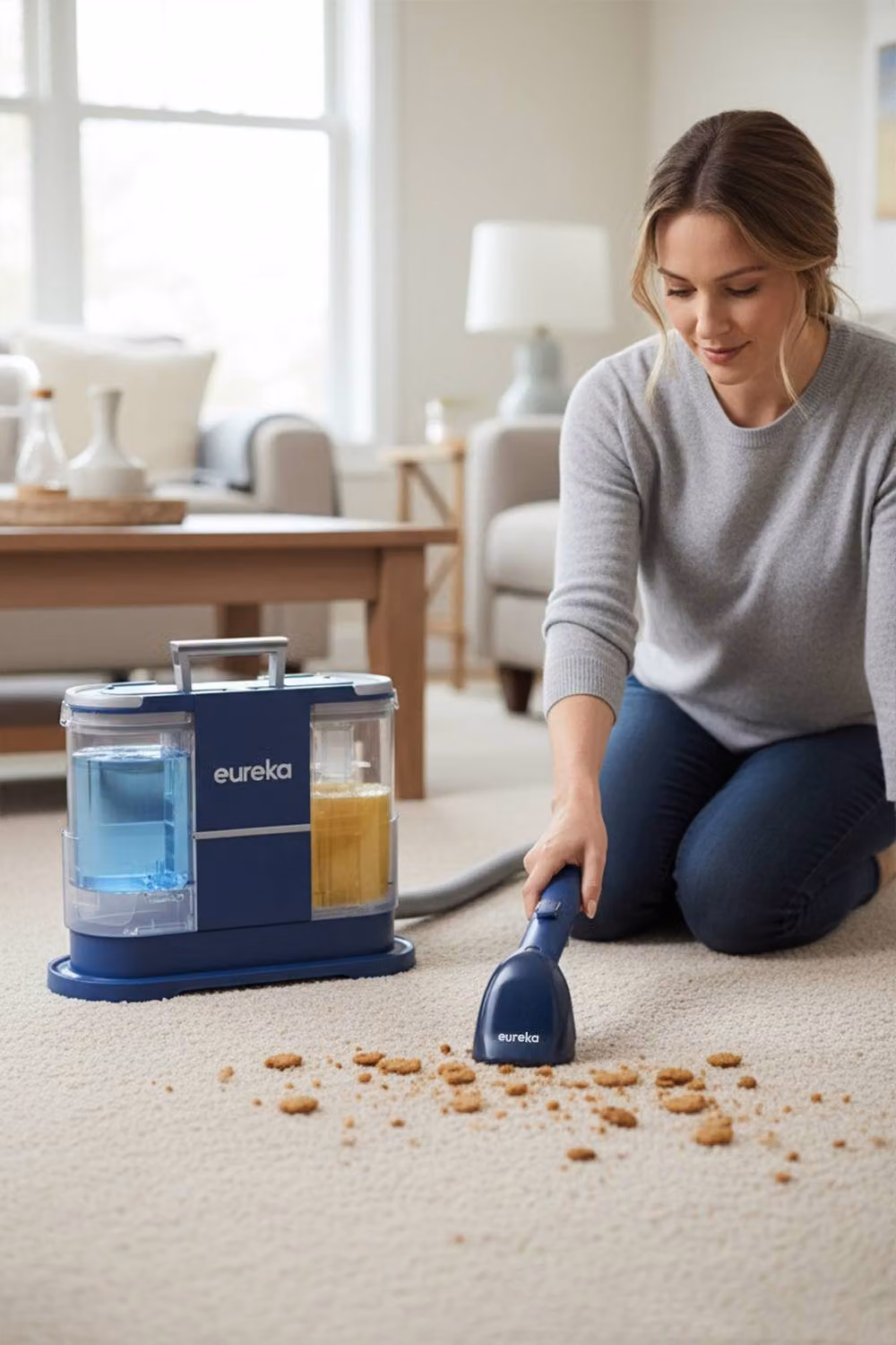 Living and Home Portable Carpet and Upholstery Spot Vacuum Cleaner with 2 Separation Tanks in Blue – 3